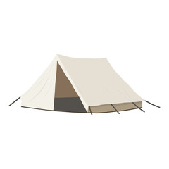 Vector illustration of a classic A-frame camping tent isolated on white background. © JENES