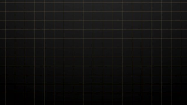 Premium luxury technology background featuring glowing gold grid lines on dark black gradient, moving horizontal and vertical grid animation, futuristic digital design, seamless 4K footage