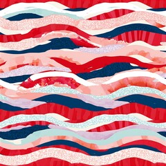 Fototapeta premium Colorful abstract wavy seamless pattern with various hues