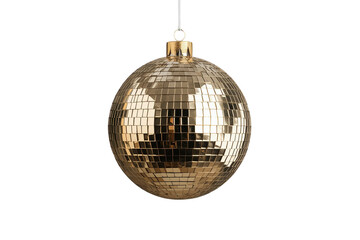 Obraz premium Golden mirrored mosaic sphere hanging ornament