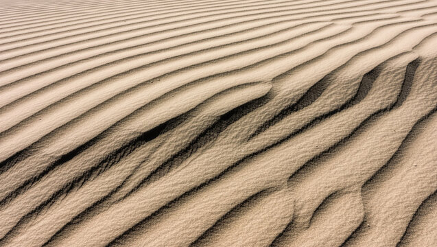 Barchan Sand Dune Wind Ripples Shadows Texture Macro Close-Up, Natural Material Background Pattern