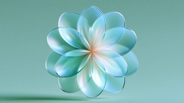 ガラス細工のような透明感のあるネモフィラの幾何学模様背景