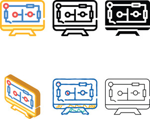 Fototapeta premium house control, smart home computer screen multistyle color icon vector. house control, smart home computer screen sign. isolated symbol illustration