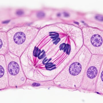 Light Micrograph of Whitefish Blastula Cell in Anaphase Demonstrating Mitosis and Cell Division Concept