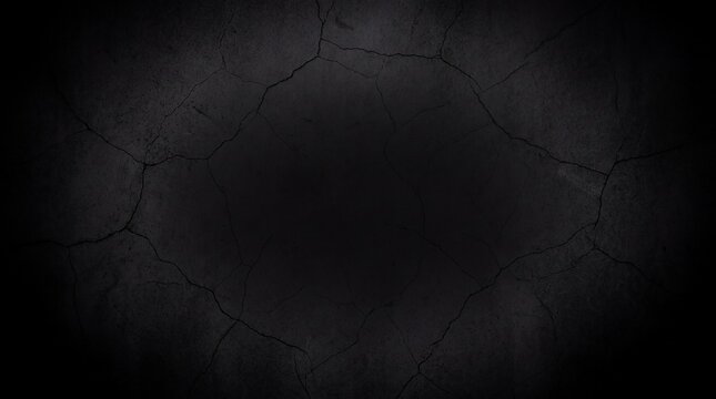 Dark black cracked texture background with vignette for professional video thumbnails