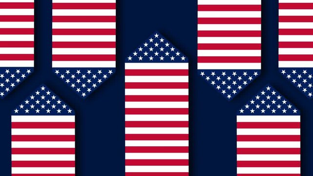 Patriotic American Flag Graphic Animation for US Air Force Birthday Celebration Background.