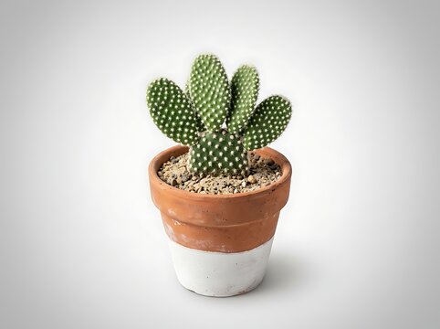 Bunny Ear Cactus Opuntia Microdasys in Terracotta Pot