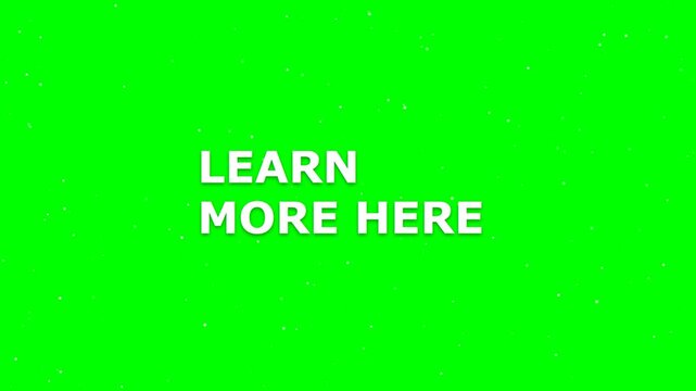 Learn more here text animation on green screen