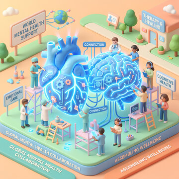 Isometric heart and brain maintained by medical team.