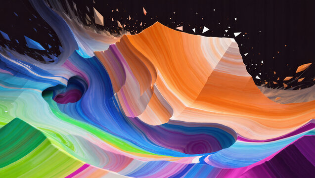 Lithification Sediment to Rock Compaction Scientific Visualization, Educational Digital Art Concept