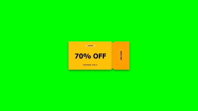 70% off yellow discount ticket for retail sales