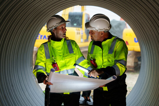 Industrial engineers who inspect large utility pipes inside or in tunnels used for water systems.