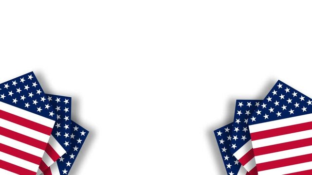 US Air Force Birthday Celebration Background with American Flags on White.