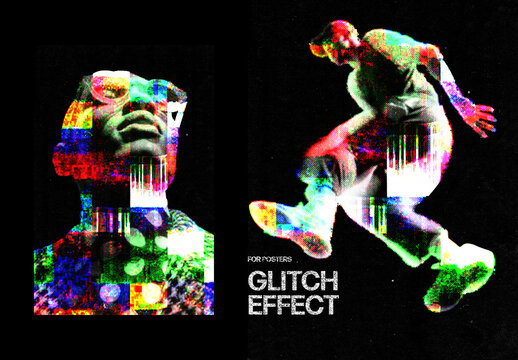 Vertical Glitch Effect For Poster And Print Design