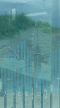 Animation of financial data processing over combine in agriculture field