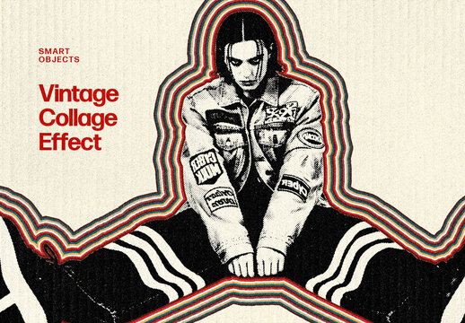 Vintage Collage Effect For Poster And Social Media Design