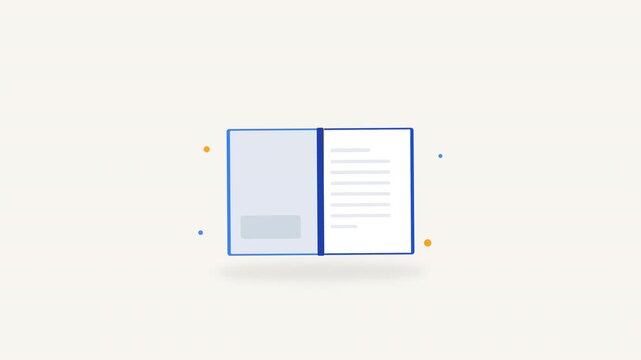 Minimalist open book vector illustration for back to school and education concept
