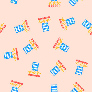edge computing node data center vector seamless pattern edge computing node data center sign illustration