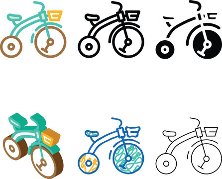 tricycle for children color icon vector. tricycle for children sign. styles isolated symbol illustration