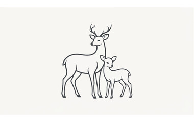Fototapeta premium Deer Family Bonding in Nature 2.