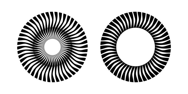 Set of Radial Rotation Circle Design Elements. 