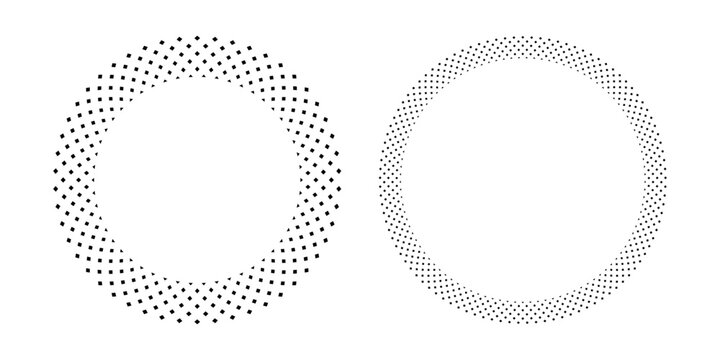 Abstract Radial Circle Dots Patterns for Decorative Round Frames.
