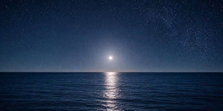 Ocean Horizon Stars Seascape Starry Night Sky