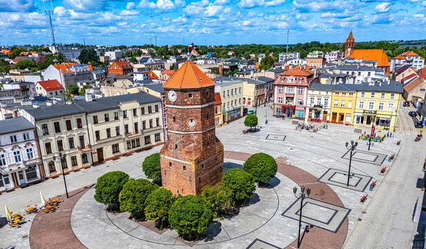 Market square in Znin, Kuyavian-Pomeranian Voivodeship, Poland