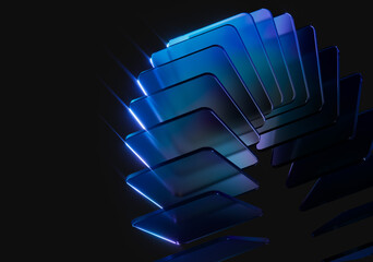 Fototapeta na wymiar Modular abstract data platform architecture business solution concept 3d rendering background. Digital infrastructure and technology foundation.