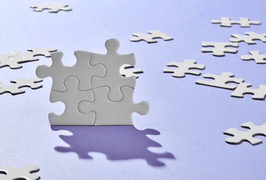 Puzzle pieces forming a connected structure