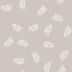 Fototapeta premium dragon wing line seamless pattern dragon wing thin line illustration