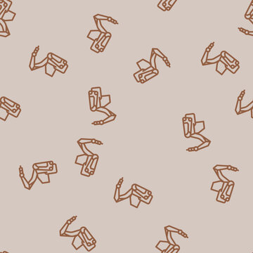 construction drill vehicle line seamless pattern construction drill vehicle thin line illustration