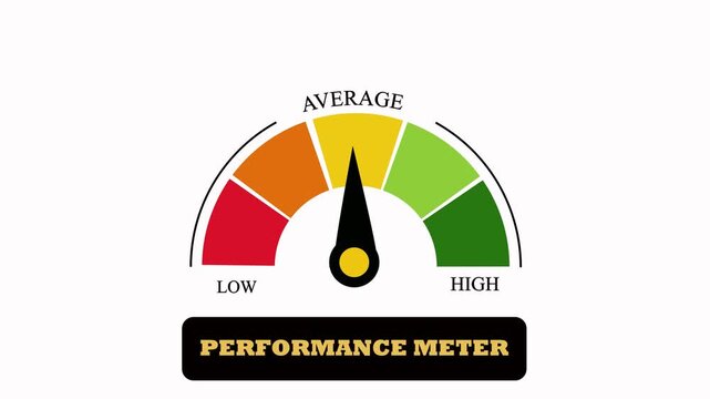  Link &times;Title:
Performance meter gauge graphic with color-coded levels from low to high and a needle pointing to the orange segment, used for business measurement, evaluation,