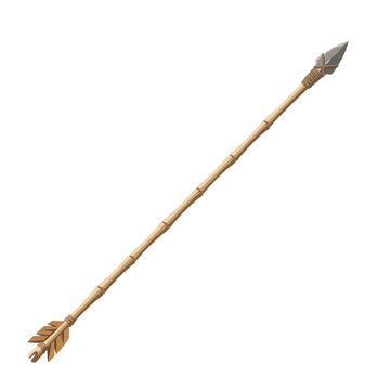 Bamboo Stone Tip Arrow UI 2D game asset polygon lasso fill painting, Cartoon PNG Illustration