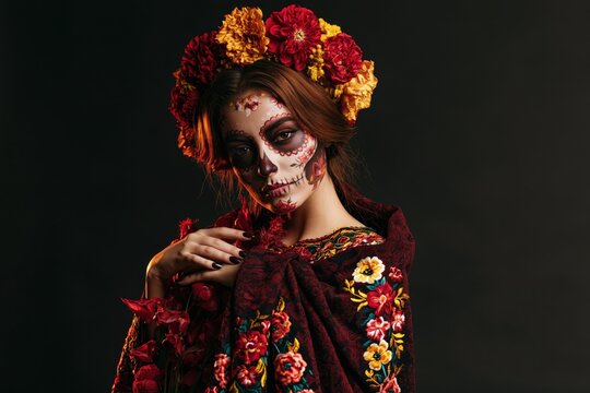 Creative Sugar Skull Makeup for Halloween and Day of the Dead Celebration