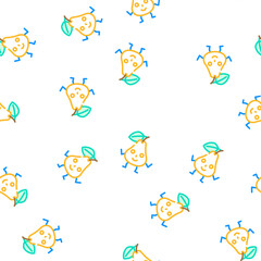 Fototapeta premium pear character vector seamless pattern pear character sign illustration