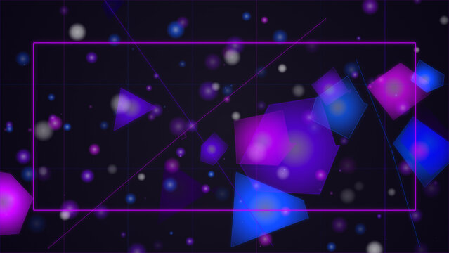 Abstract glowing particles in dark space background isolated on transparent background
