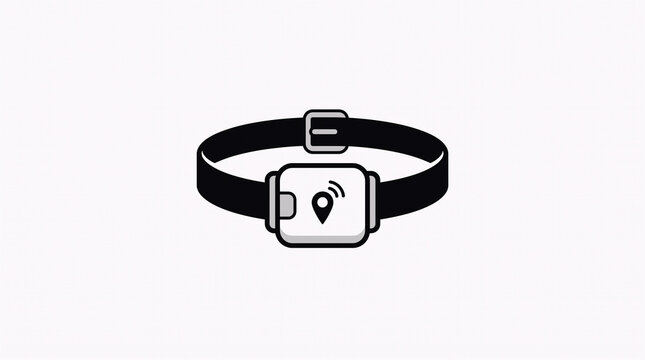 GPS Pet Tracker Vector with Location Icon and Wireless Signal