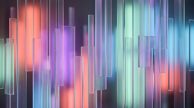 Colorful Translucent Glass Panels Abstract Background