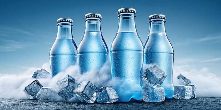 Icy refreshment bottled pure hydration and coolness