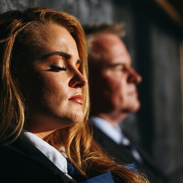 Business people meditating during a break in office with mindfulness at work