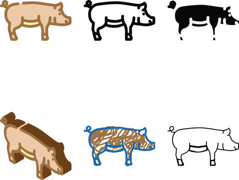 duroc pig breed color icon vector. duroc pig styleset breed sign. isolated symbol illustration