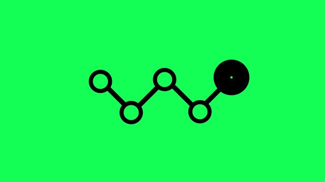 Animated five Step connected circles roadmap infographic on green background. 5 step business timeline infographic for business presentations, process steps, and timeline concepts