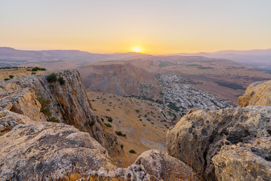 Sunset view of Mount Arbel National Park