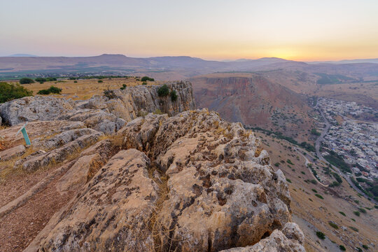 Sunset view of Mount Arbel National Park