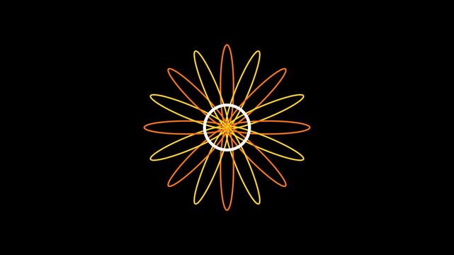 Animated sunflower bloom icons in colorful styles with smooth petal motion, ideal for video editing.