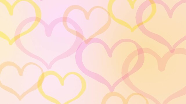 Slow Subtle Hand Drawn Heart Background - pink