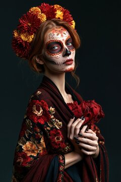Creative Sugar Skull Makeup for Halloween and Day of the Dead Celebration