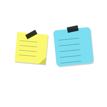 Yellow sticky note with blue checklist attached