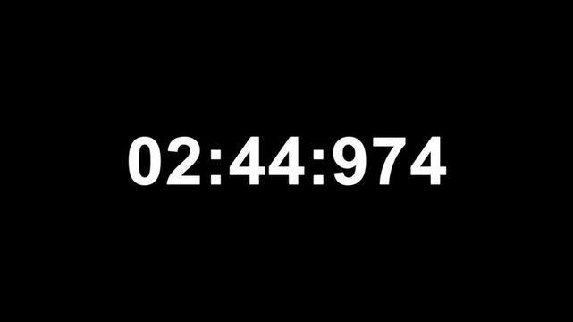 3 minutes countdown timer animation, three minutes countdown animation on black background, simple 3 minute timer.
